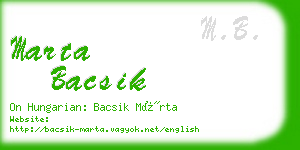 marta bacsik business card